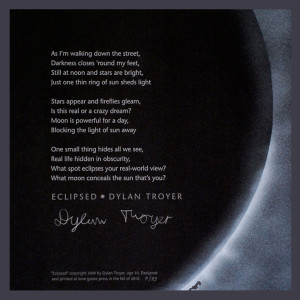 Image of the white text on black background broadside