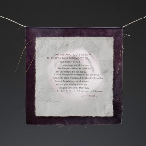 Text on a background of faint images from nature