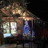 The shop in Oregon decked out in holiday lights