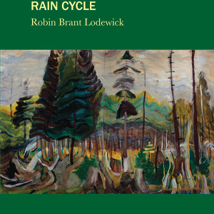 A colorful image of trees surrounded by tree stumps